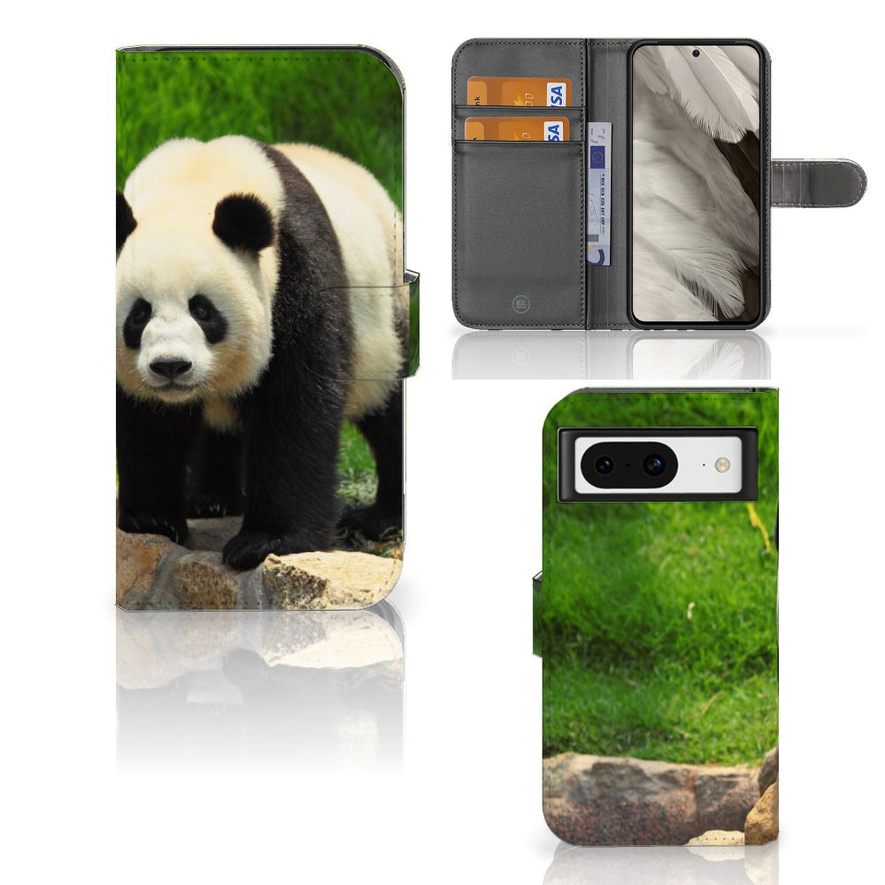 Google Pixel 8 Telefoonhoesje met Pasjes Panda