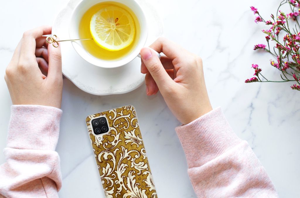 Siliconen Hoesje Samsung Galaxy A12 Barok Goud B2C Telecom