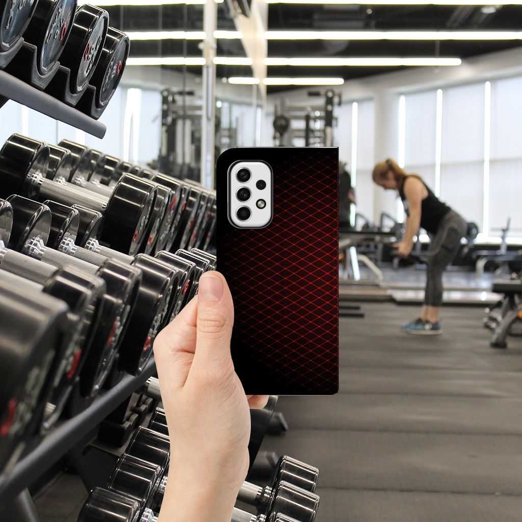 Samsung Galaxy A23 Hoesje met Magneet Geruit Rood - B2C Telecom