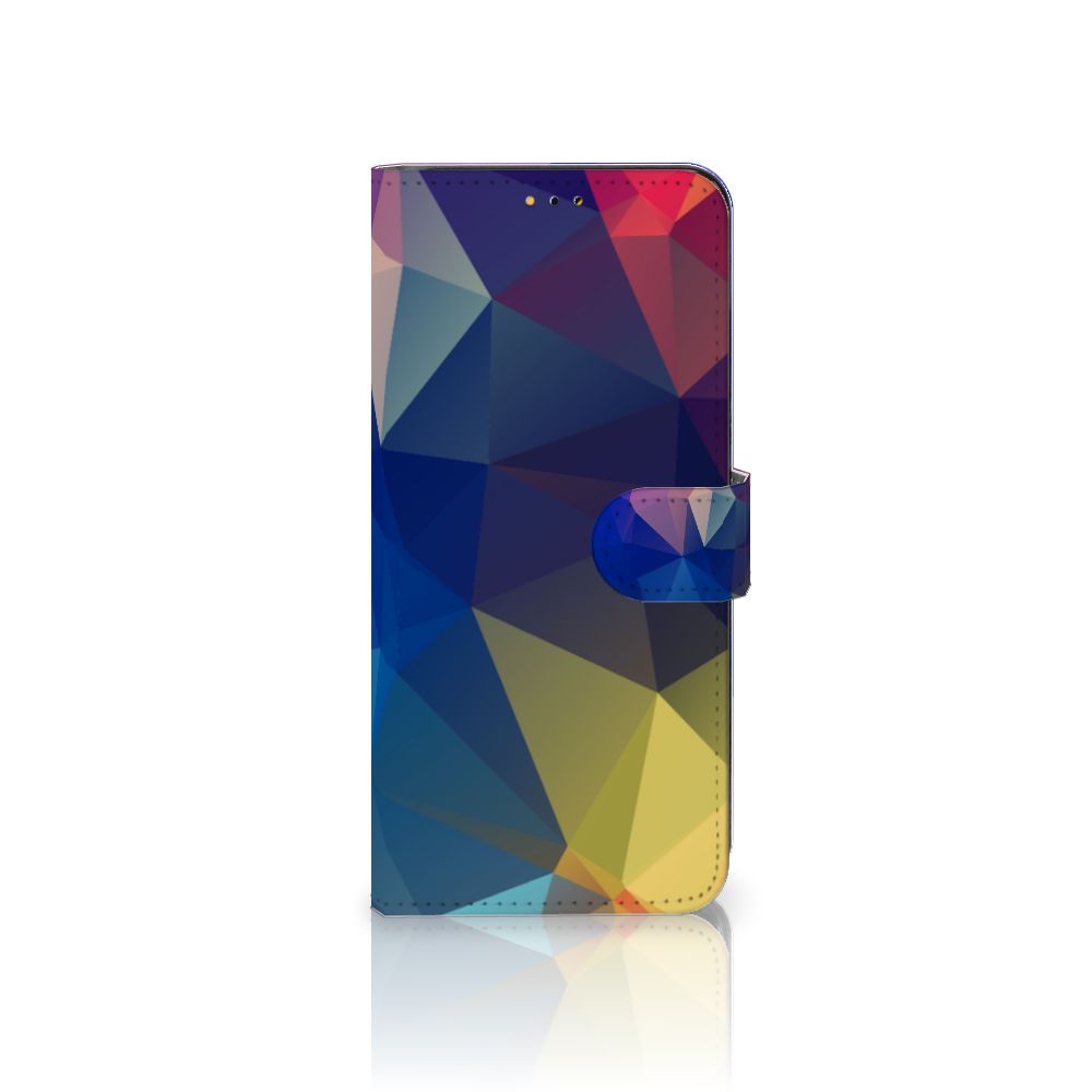 Samsung Galaxy A14 5G Book Case Polygon Dark with abstract polygon design in vibrant colors
