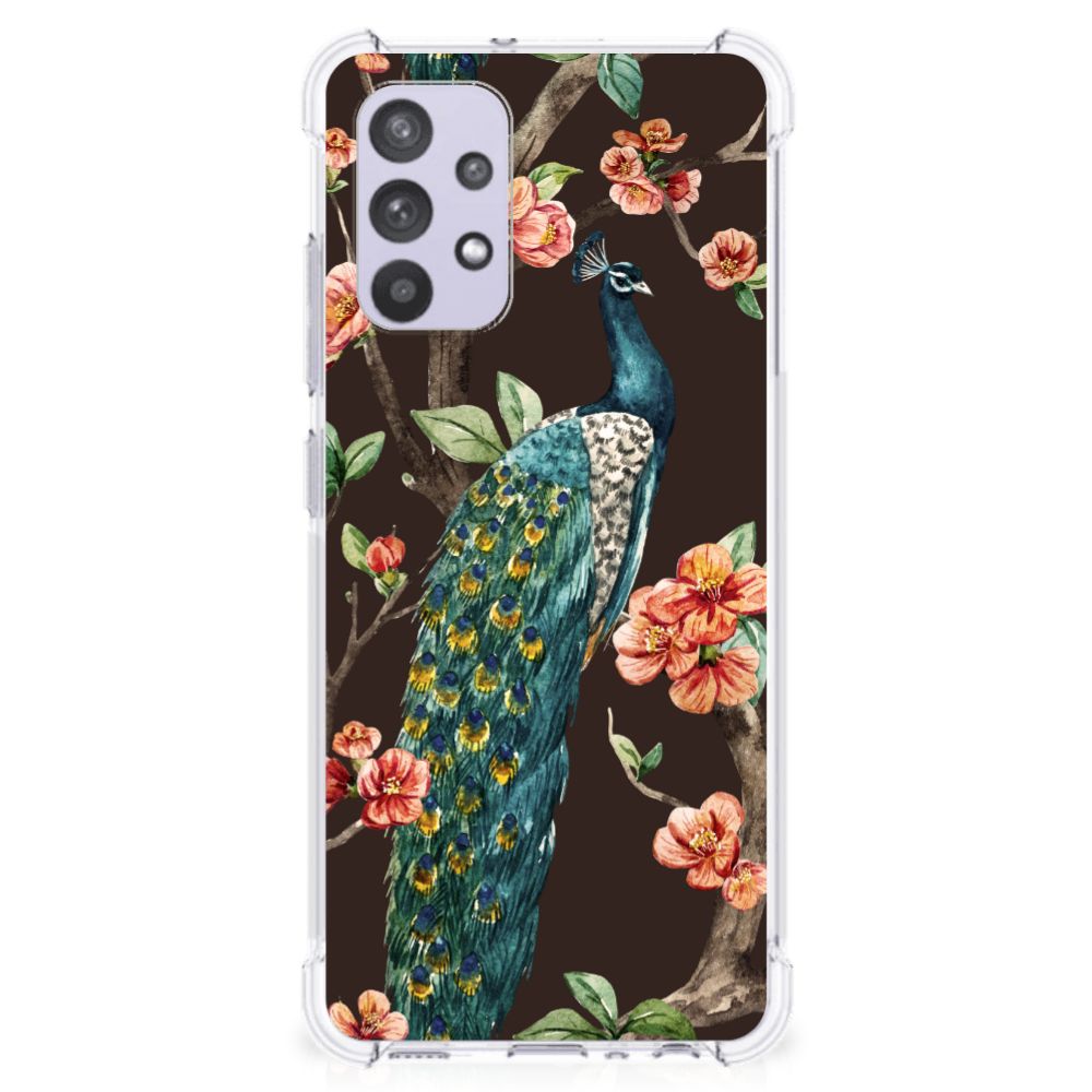 Samsung Galaxy A32 4G | A32 5G Enterprise Editie Case Anti-shock Pauw met Bloemen