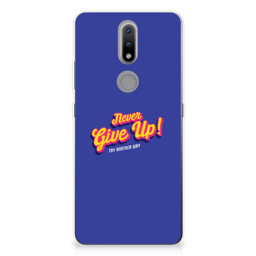 Nokia 2.4 Siliconen hoesje met naam Never Give Up