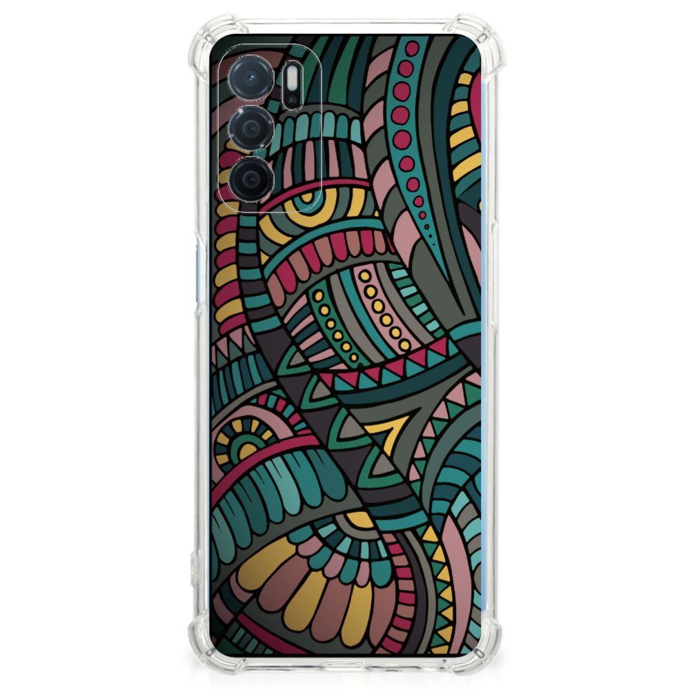 OPPO A16 | A16s | A54s Doorzichtige Silicone Hoesje Aztec