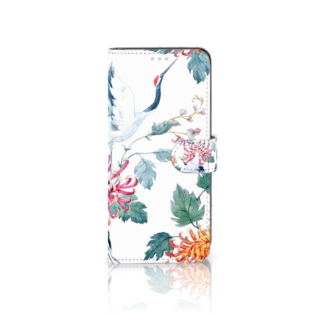 OPPO Reno 8 Lite | OnePlus Nord N20 Telefoonhoesje met Pasjes Bird Flowers