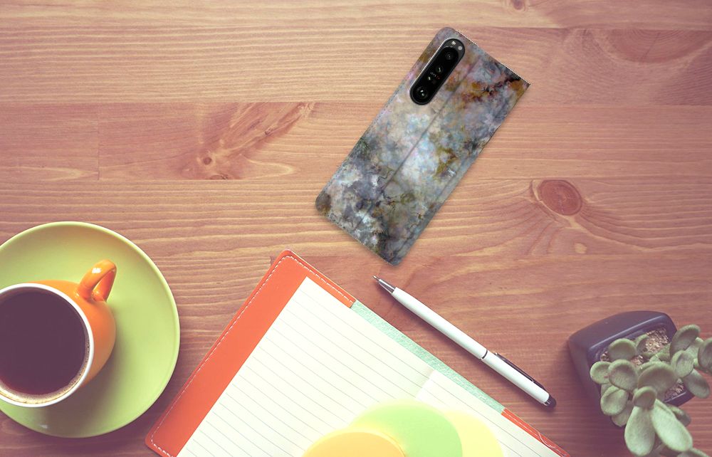 Sony Xperia 1 III Standcase Marmer Grijs - B2C Telecom