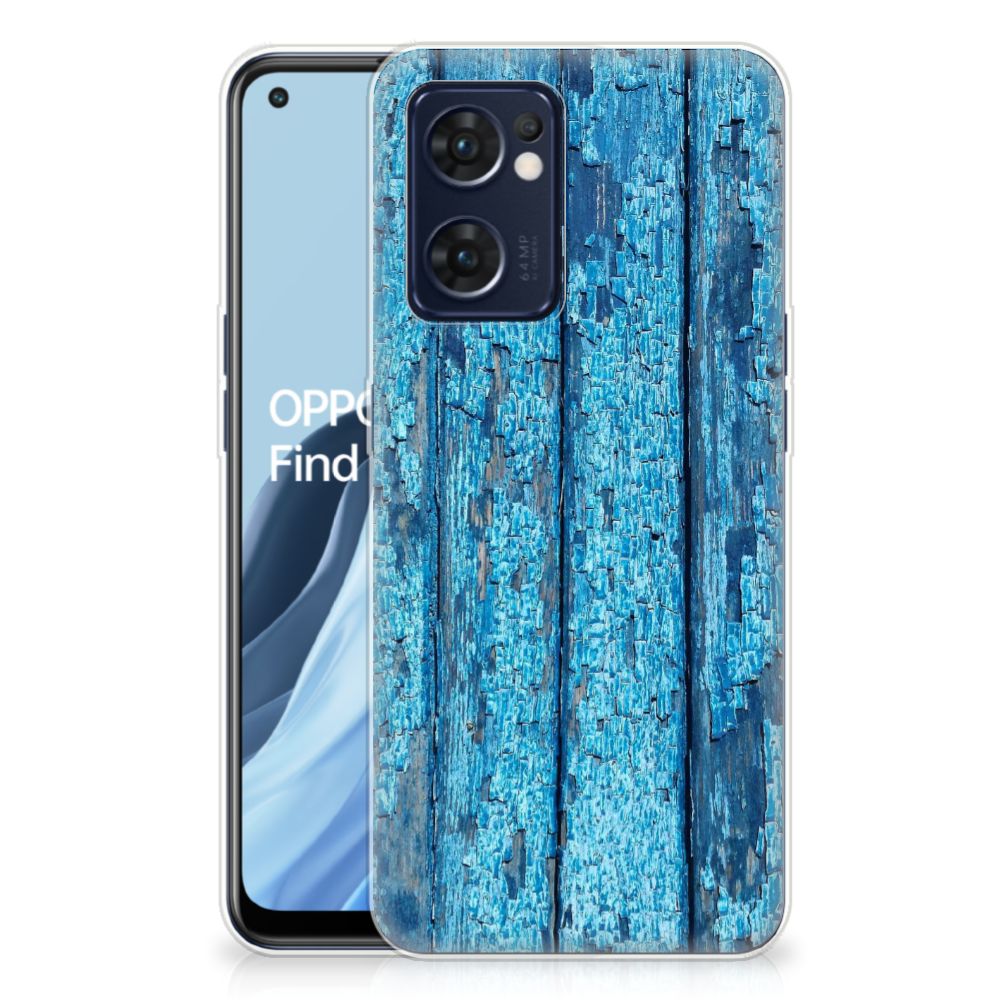 OPPO Reno 7 5G | Find X5 Lite Bumper Hoesje Wood Blue