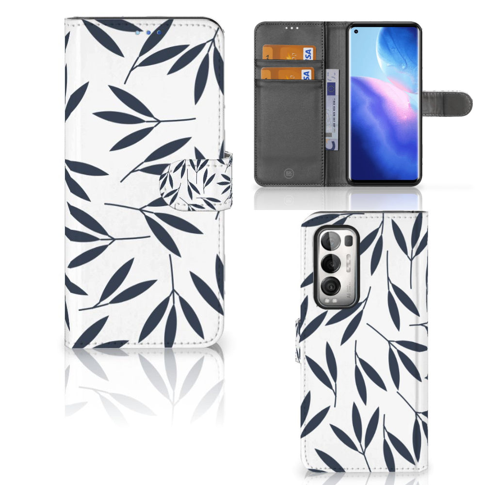 OPPO Find X3 Neo 5G Hoesje Leaves Blue