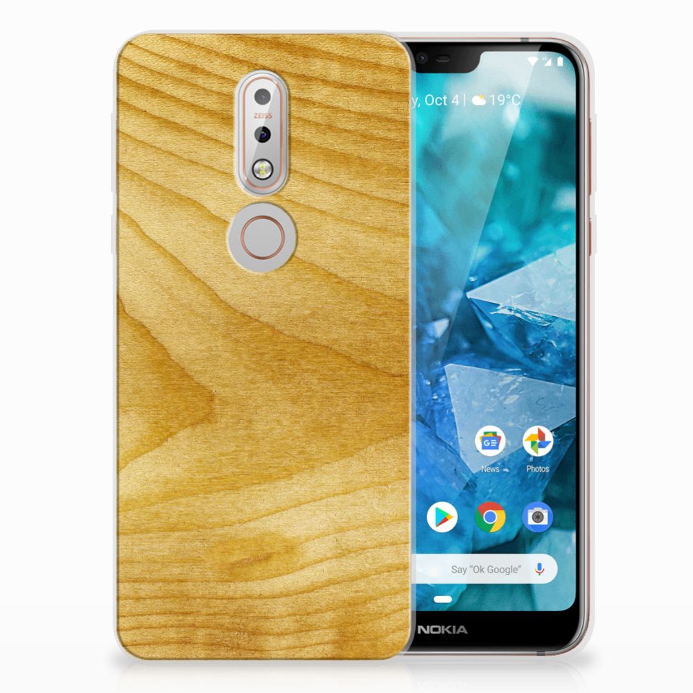 Nokia 7.1 Bumper Hoesje Licht Hout