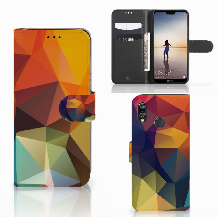 Huawei P20 Lite Book Case Polygon Color