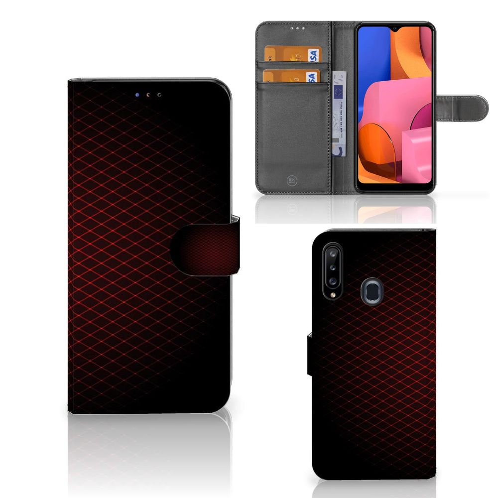 Samsung Galaxy A20s Telefoon Hoesje Geruit Rood