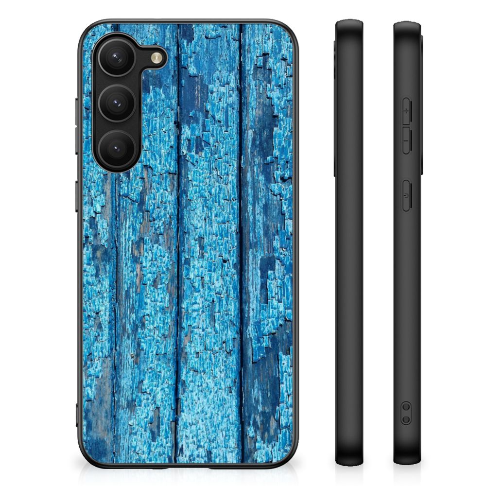 Samsung Galaxy S23 Plus Houten Print Telefoonhoesje Wood Blue B2C Telecom