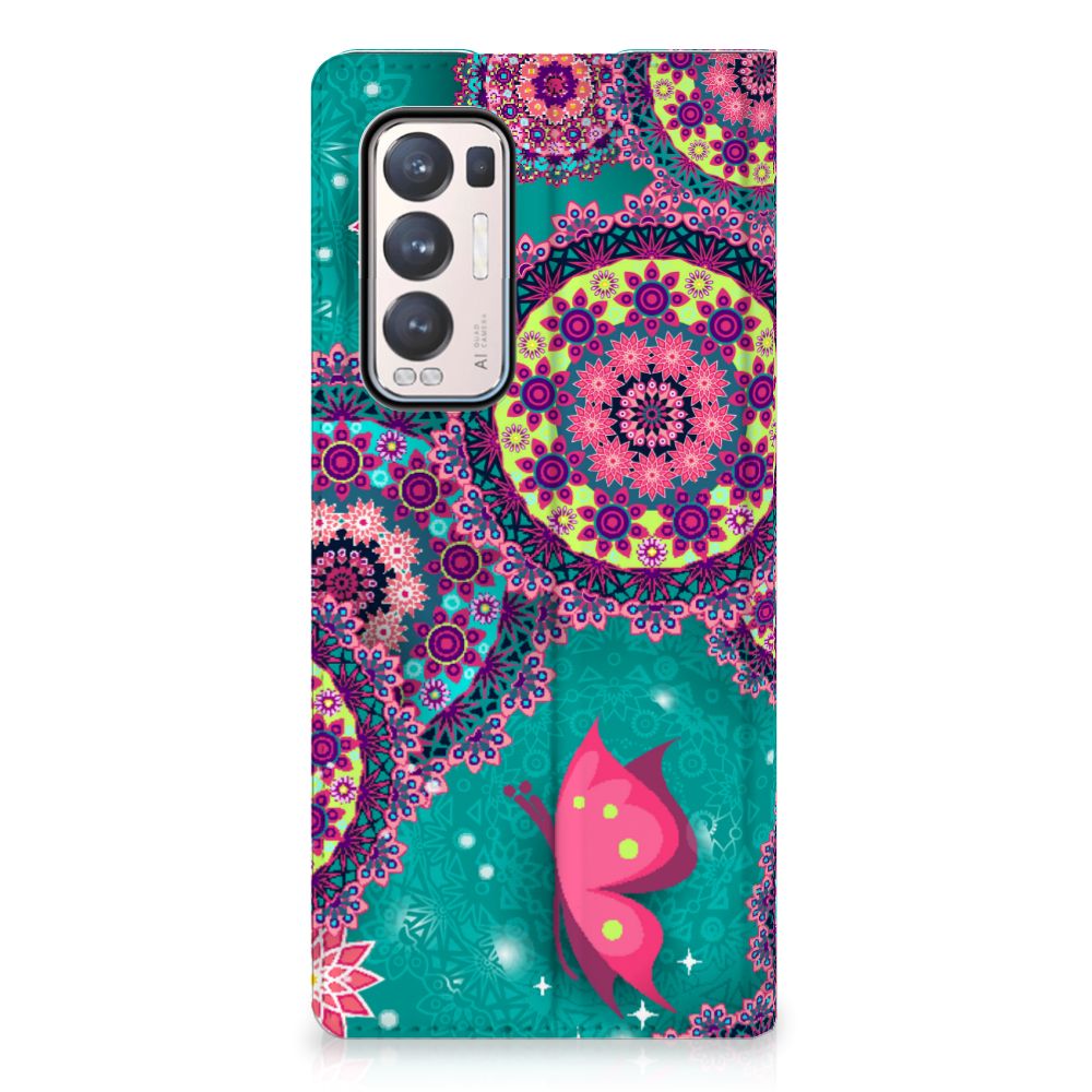 OPPO Find X3 Neo Bookcase Cirkels en Vlinders - B2C Telecom