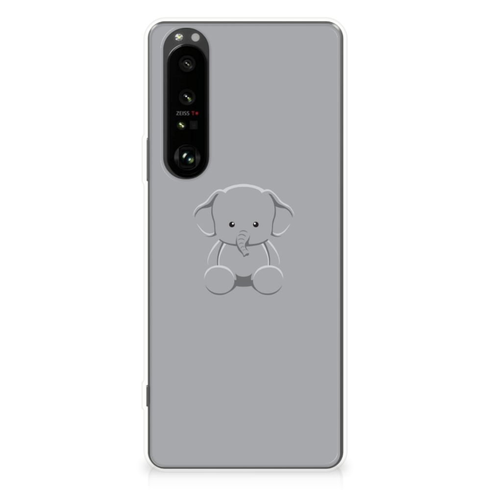 Sony Xperia 1 III Telefoonhoesje met Naam Grijs Baby Olifant B2C Telecom