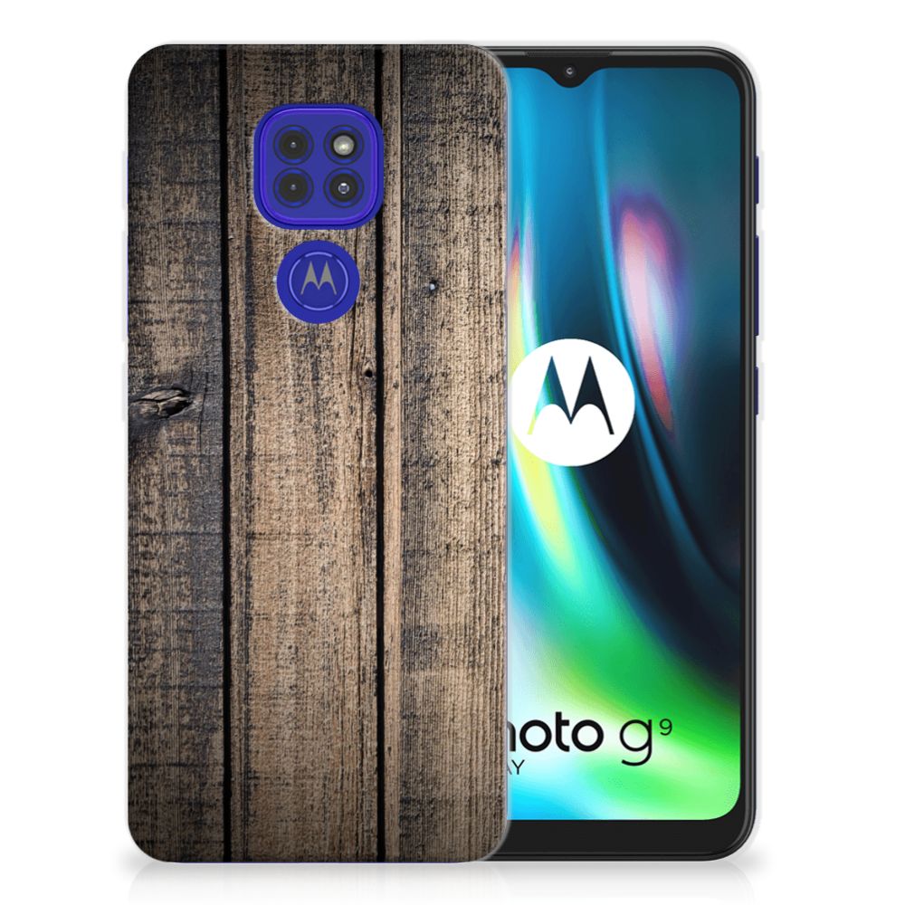 Motorola Moto G9 Play | E7 Plus Bumper Hoesje Steigerhout B2C Telecom