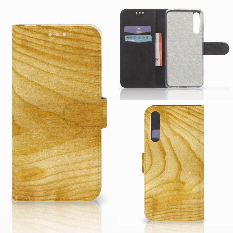 Huawei P20 Pro Book Style Case Licht Hout