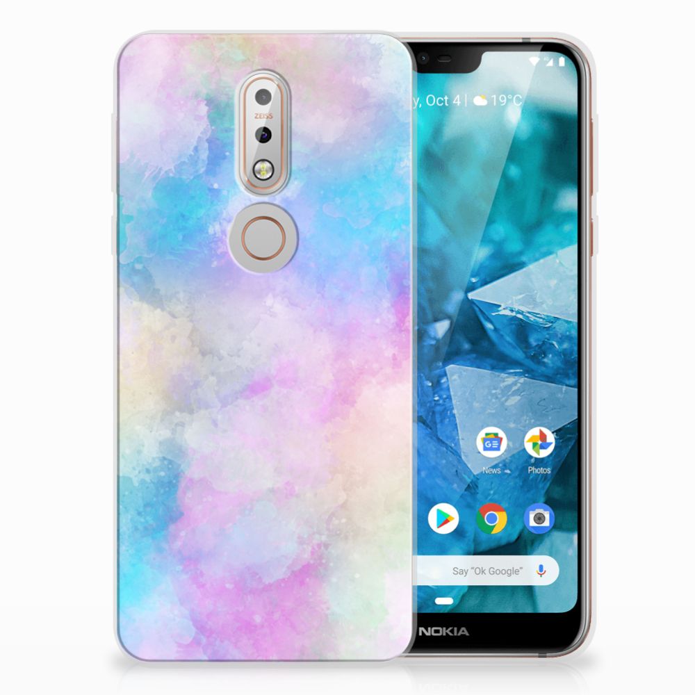 Hoesje maken Nokia 7.1 Watercolor Light