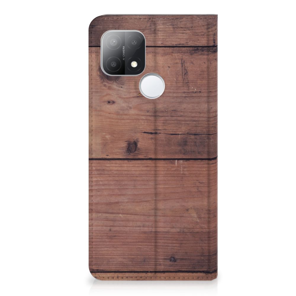 OPPO A15 Book Wallet Case Old Wood - B2C Telecom