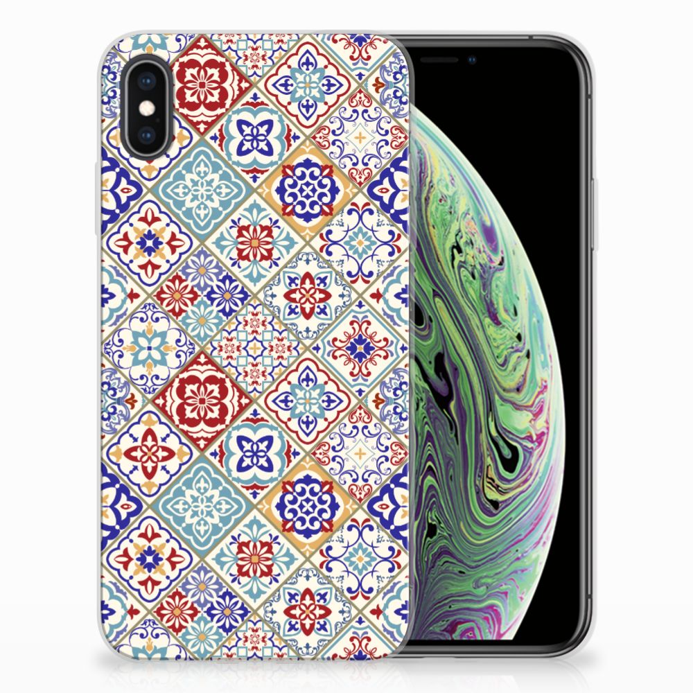 Apple iPhone Xs Max TPU Siliconen Hoesje Tiles Color