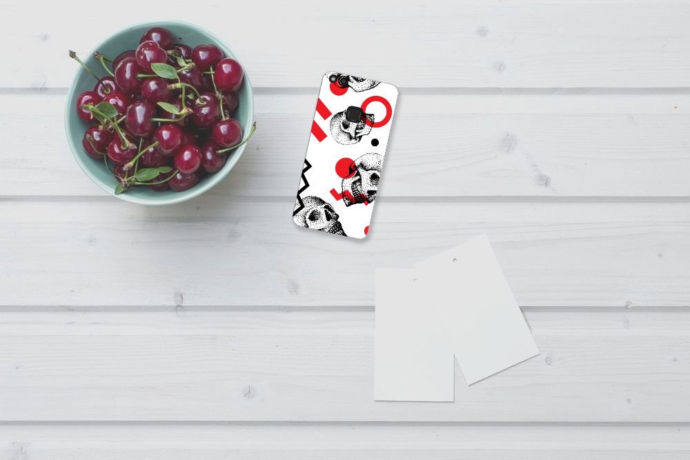 Silicone Back Case Huawei P10 Lite Skull Red