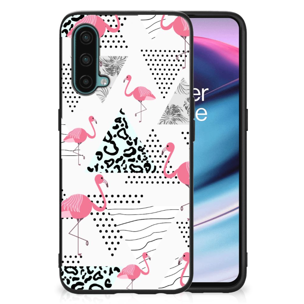 OnePlus Nord CE 5G Dierenprint Telefoonhoesje Flamingo Triangle B2C Telecom