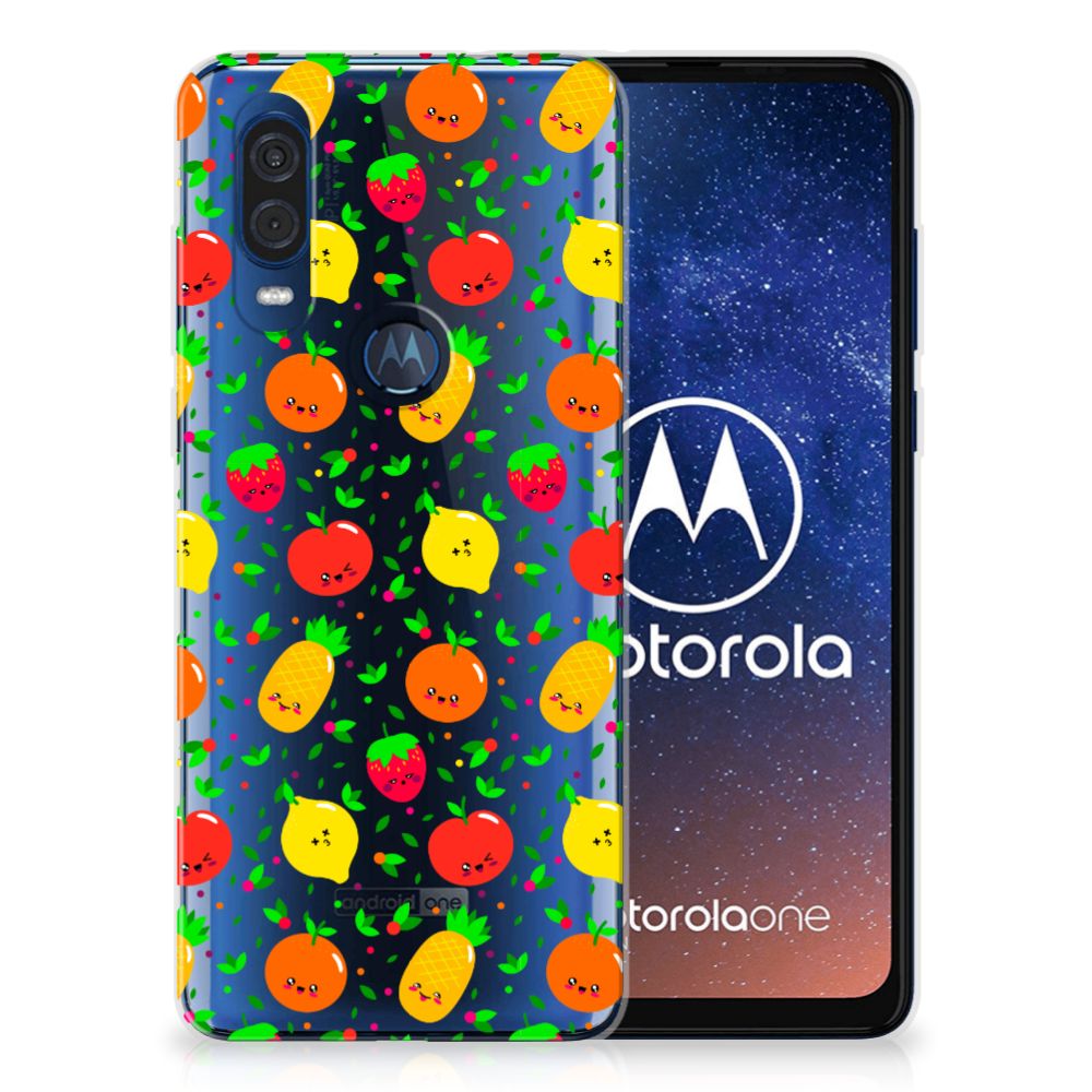 Motorola One Vision Siliconen Case Fruits