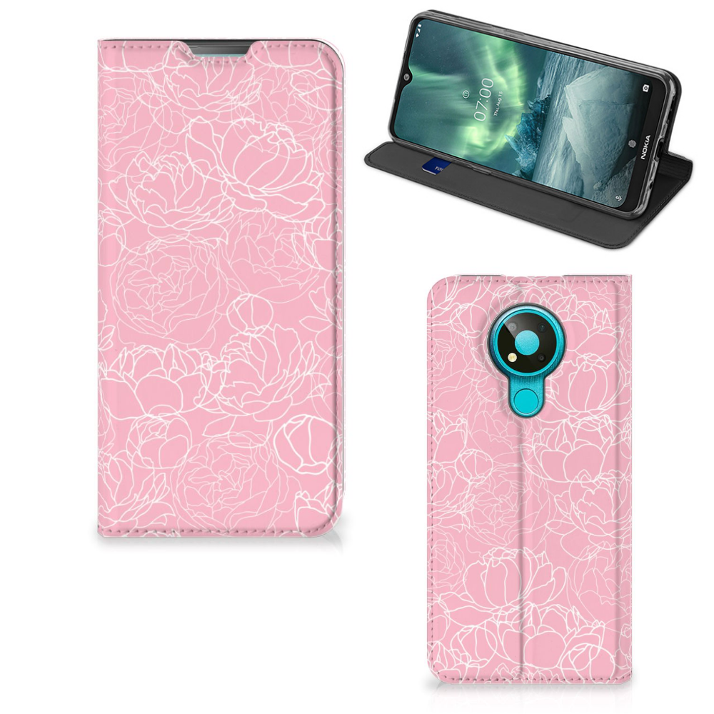 Nokia 3.4 Smart Cover White Flowers - B2C Telecom