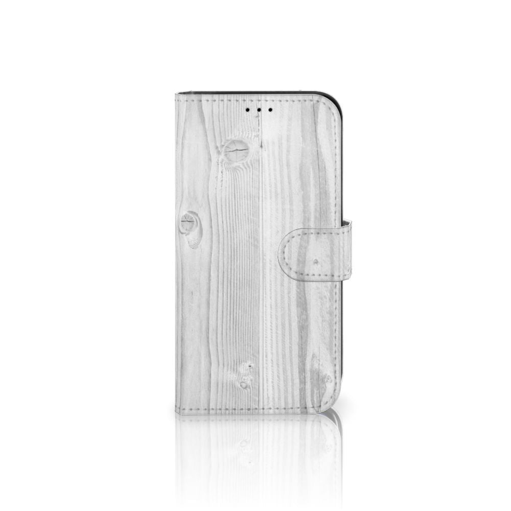 Apple iPhone 13 Book Style Case White Wood