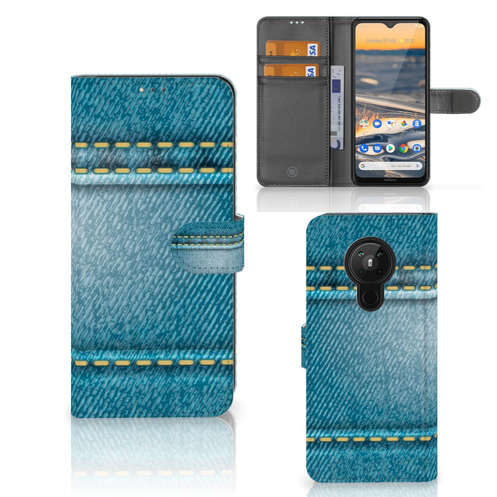 Nokia 5.3 Wallet Case met Pasjes Jeans