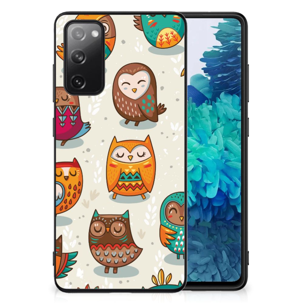 Samsung Galaxy S20 FE Dierenprint Telefoonhoesje Vrolijke Uilen B2C Telecom