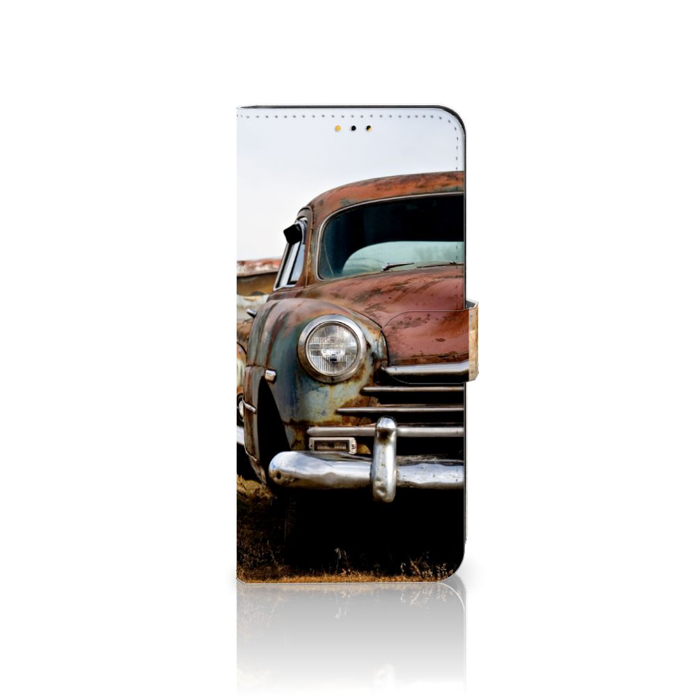 Samsung Galaxy A14 5G Telefoonhoesje met foto Vintage Auto met rustieke vintage auto afbeelding op de voorkant.