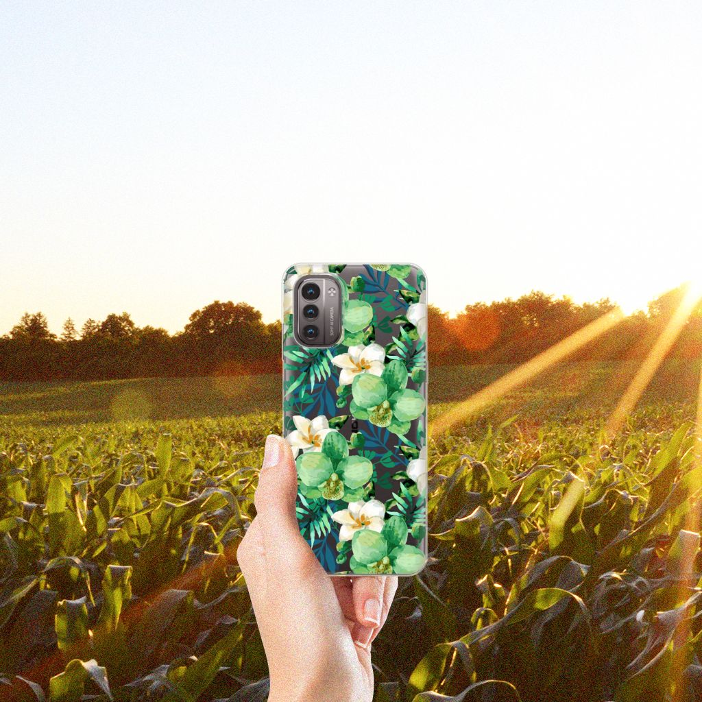 Nokia G21 | G11 TPU Case Orchidee Groen