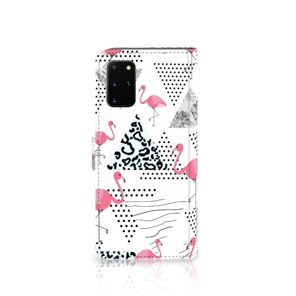 Samsung Galaxy S20 Plus Telefoonhoesje met Pasjes Flamingo Triangle