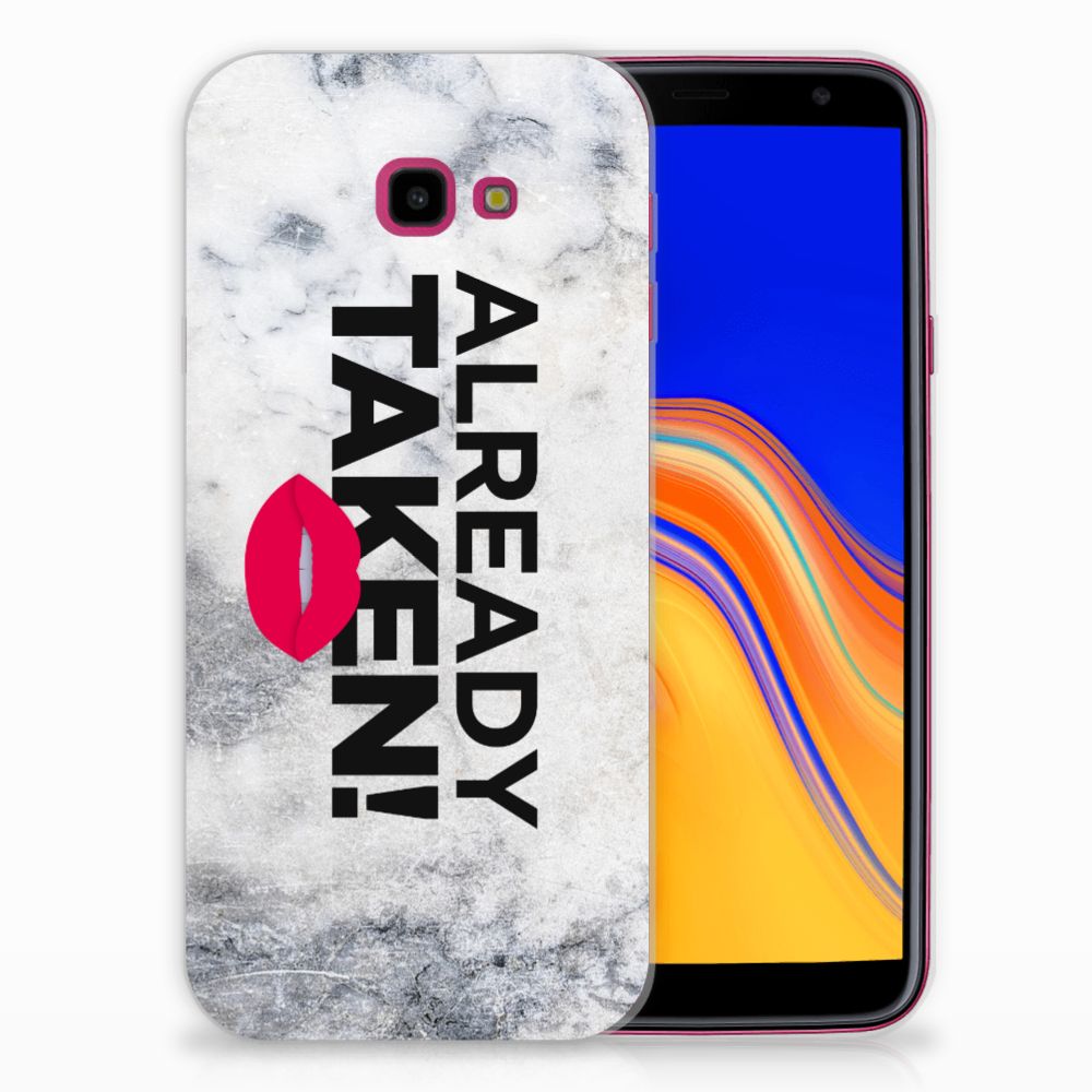 Samsung Galaxy J4 Plus (2018) Siliconen hoesje met naam Already Taken White
