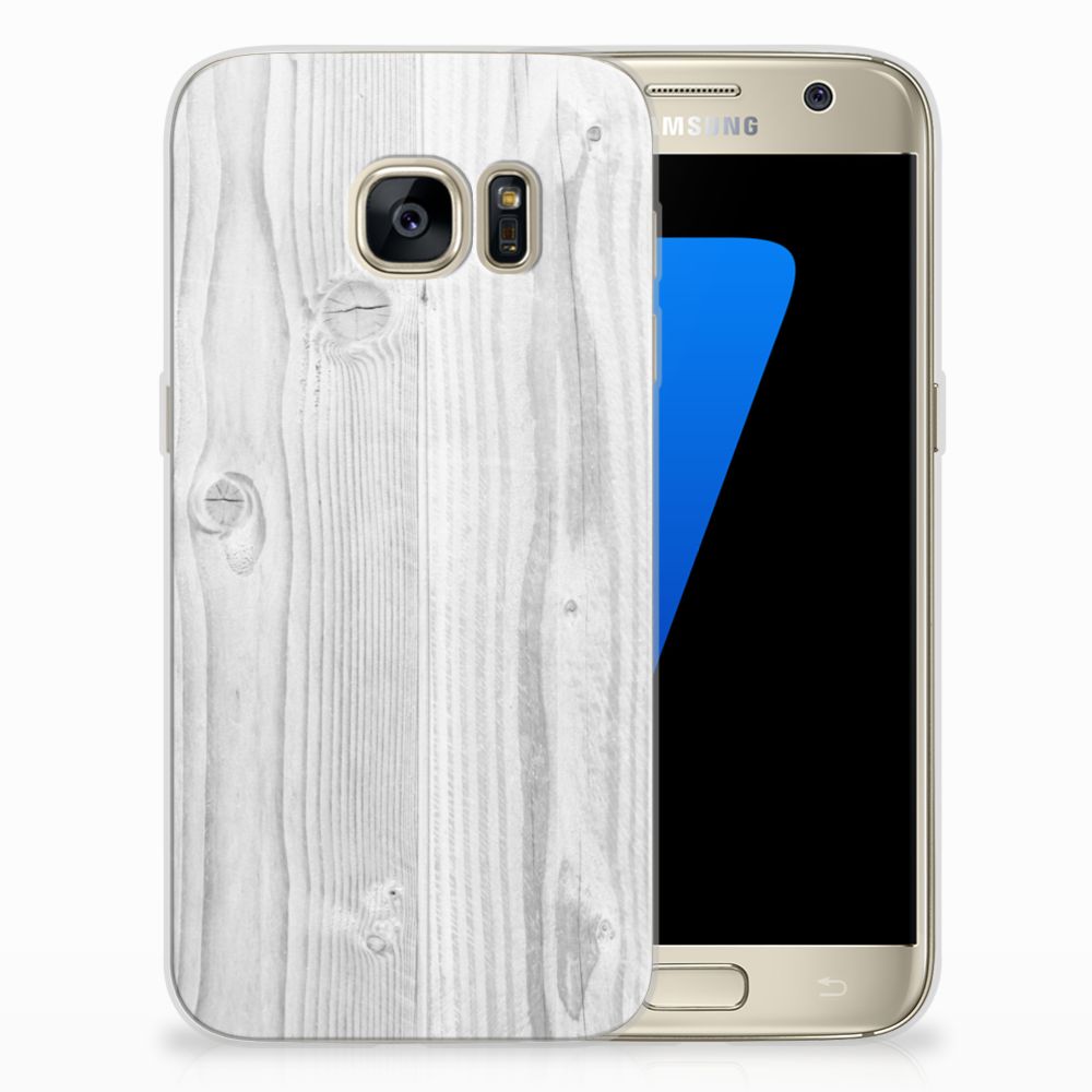 Samsung Galaxy S7 Bumper Hoesje White Wood