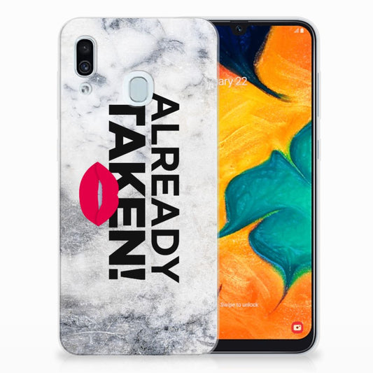 Samsung Galaxy A30 Siliconen hoesje met naam Already Taken White