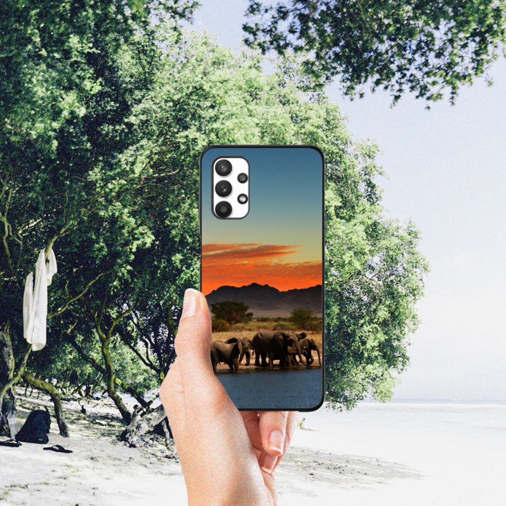 Samsung Galaxy A32 5G Dierenprint Telefoonhoesje Olifanten B2C Telecom
