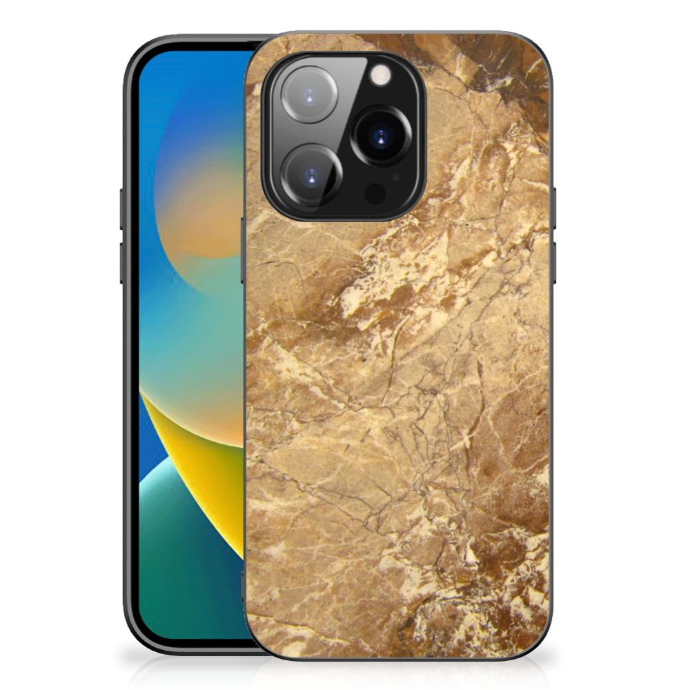 iPhone 14 Pro Marmeren Print Telefoonhoesje Marmer Creme B2C Telecom