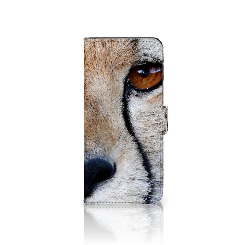 OnePlus Nord 2T Telefoonhoesje met Pasjes Cheetah met close-up afbeelding van een cheeta.