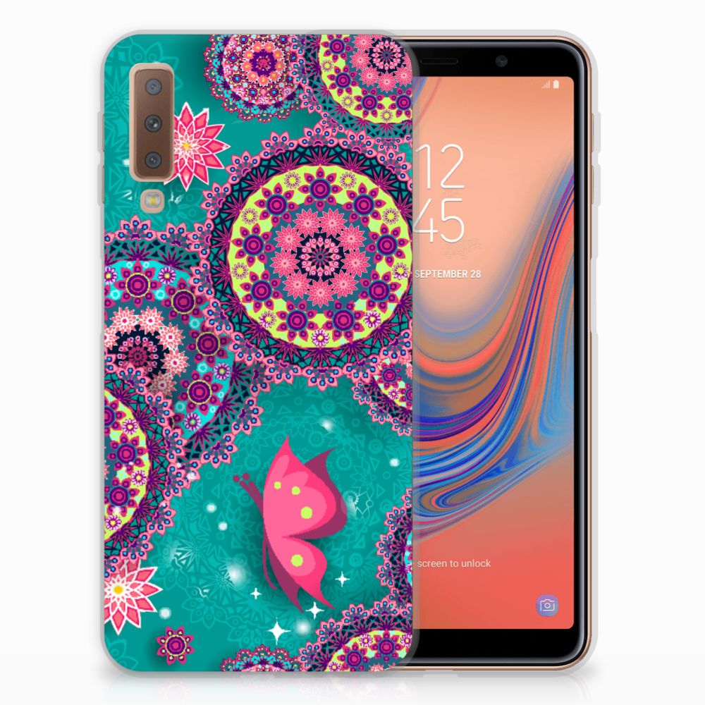 Samsung Galaxy A7 (2018) Hoesje maken Cirkels en Vlinders