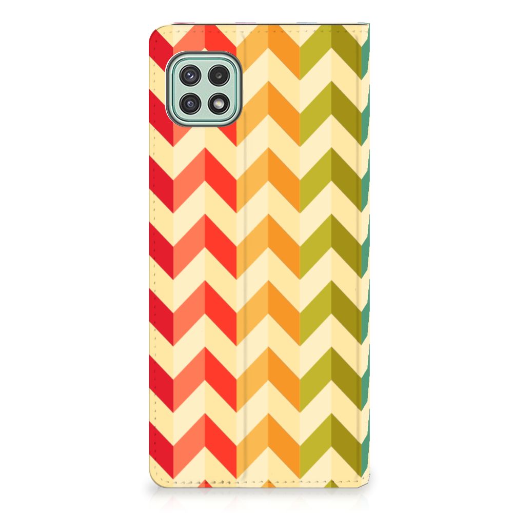 Samsung Galaxy A22 5G Hoesje met Magneet Zigzag Multi Color - B2C Telecom
