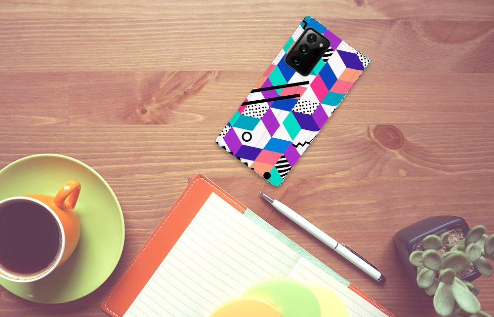 Samsung Galaxy Note 20 Ultra Stand Case Blokken Kleurrijk - B2C Telecom