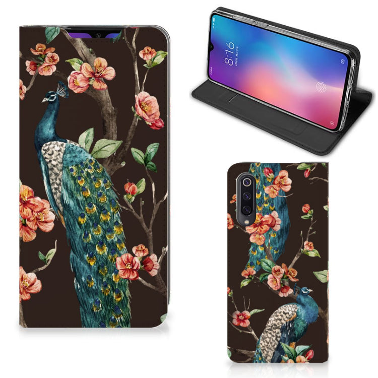 Xiaomi Mi 9 Hoesje maken Pauw met Bloemen