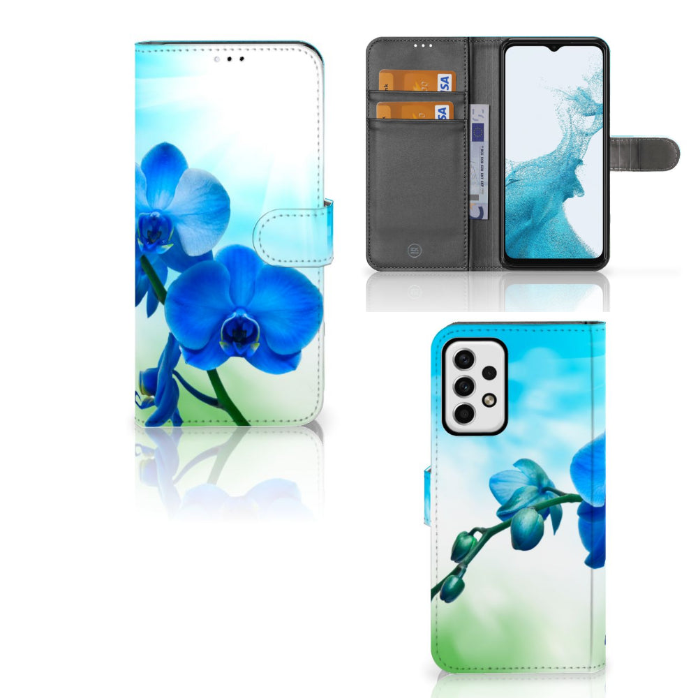 Samsung Galaxy A23 Hoesje Orchidee Blauw - Cadeau voor je Moeder