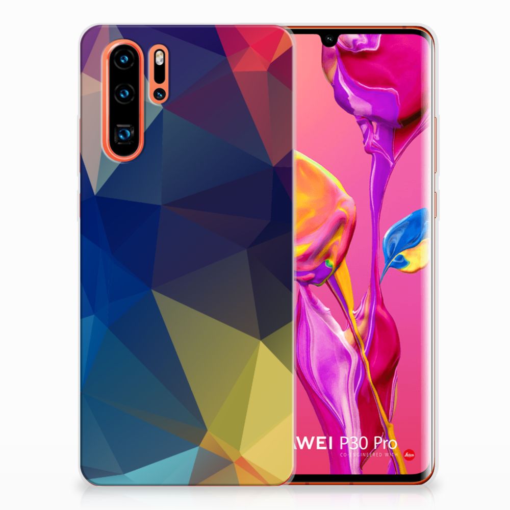 Huawei P30 Pro TPU Hoesje Polygon Dark