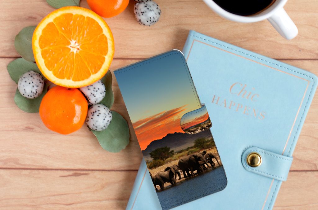 Xiaomi Redmi 10C Telefoonhoesje met Pasjes Olifanten
