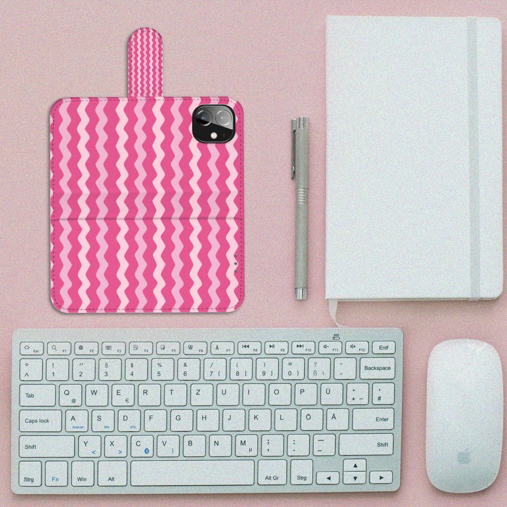 Apple iPhone 12 Mini Telefoon Hoesje Waves Pink