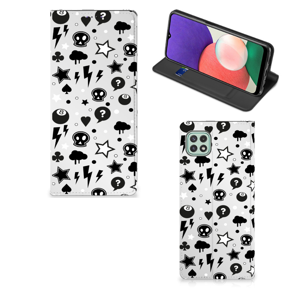 Mobiel BookCase Samsung Galaxy A22 5G Silver Punk - B2C Telecom