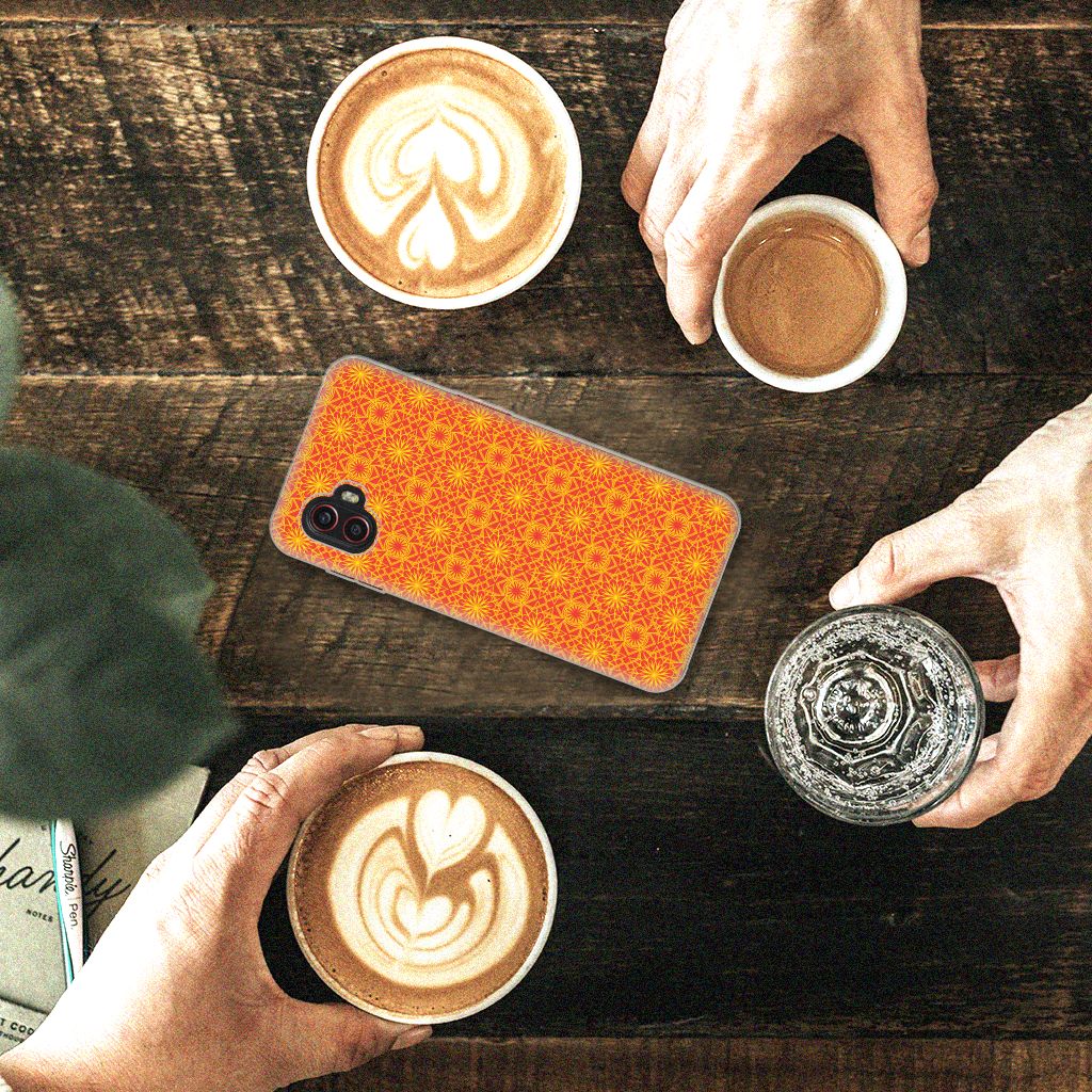 Samsung Galaxy Xcover 6 Pro TPU bumper Batik Oranje B2C Telecom
