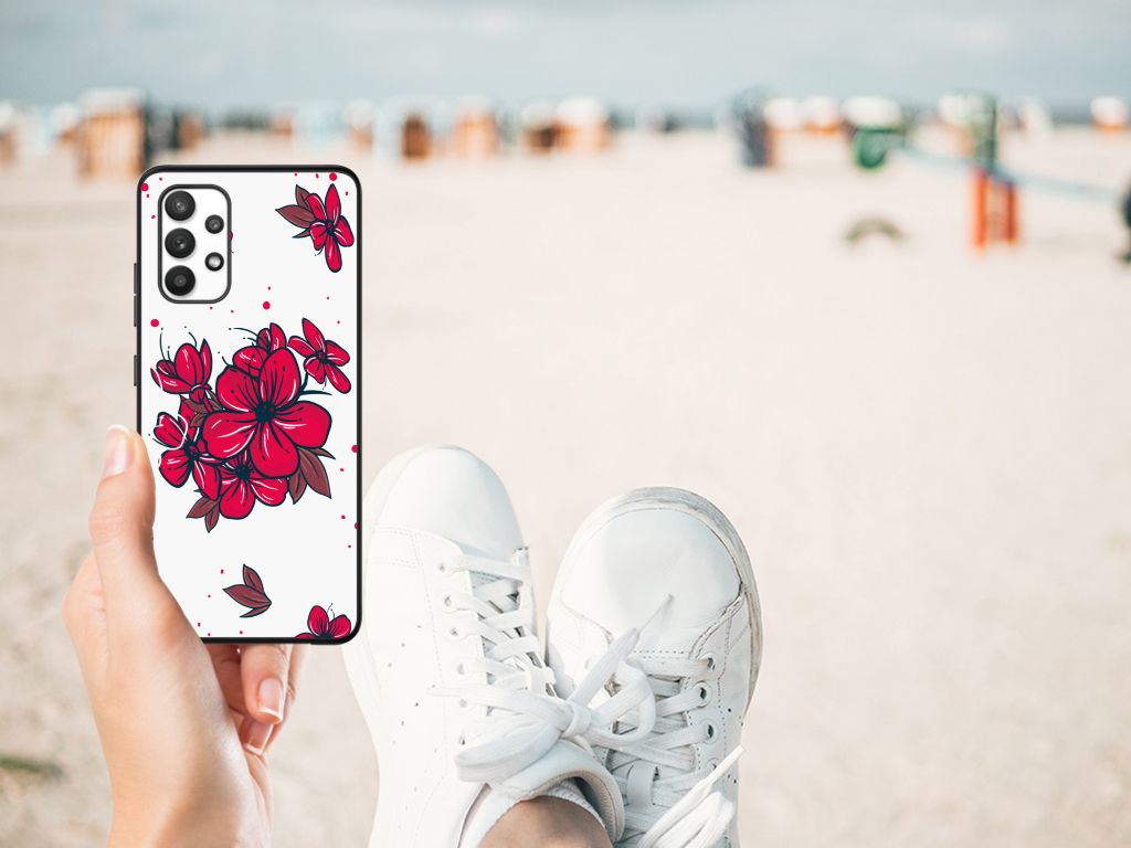 Samsung Galaxy A32 4G | A32 5G Enterprise Editie Bloemen Hoesje Blossom Red B2C Telecom