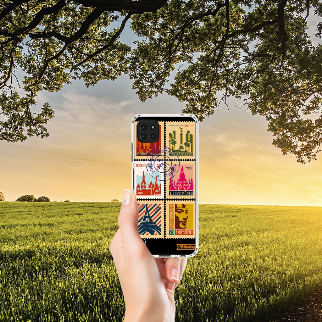 Samsung Galaxy A22 5G Telefoonhoesje met valbescherming Postzegels B2C Telecom